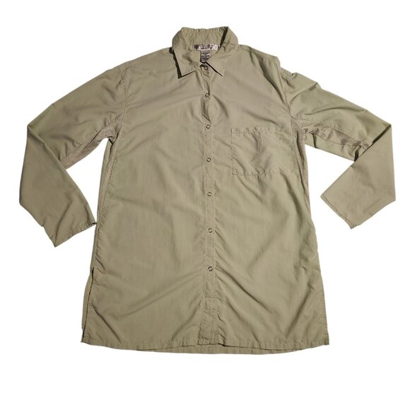 Coolibar Shirt Long Sleeve Snap Front UPF 50+ Nylon Lt Green Womens Small - Picture 1 of 14